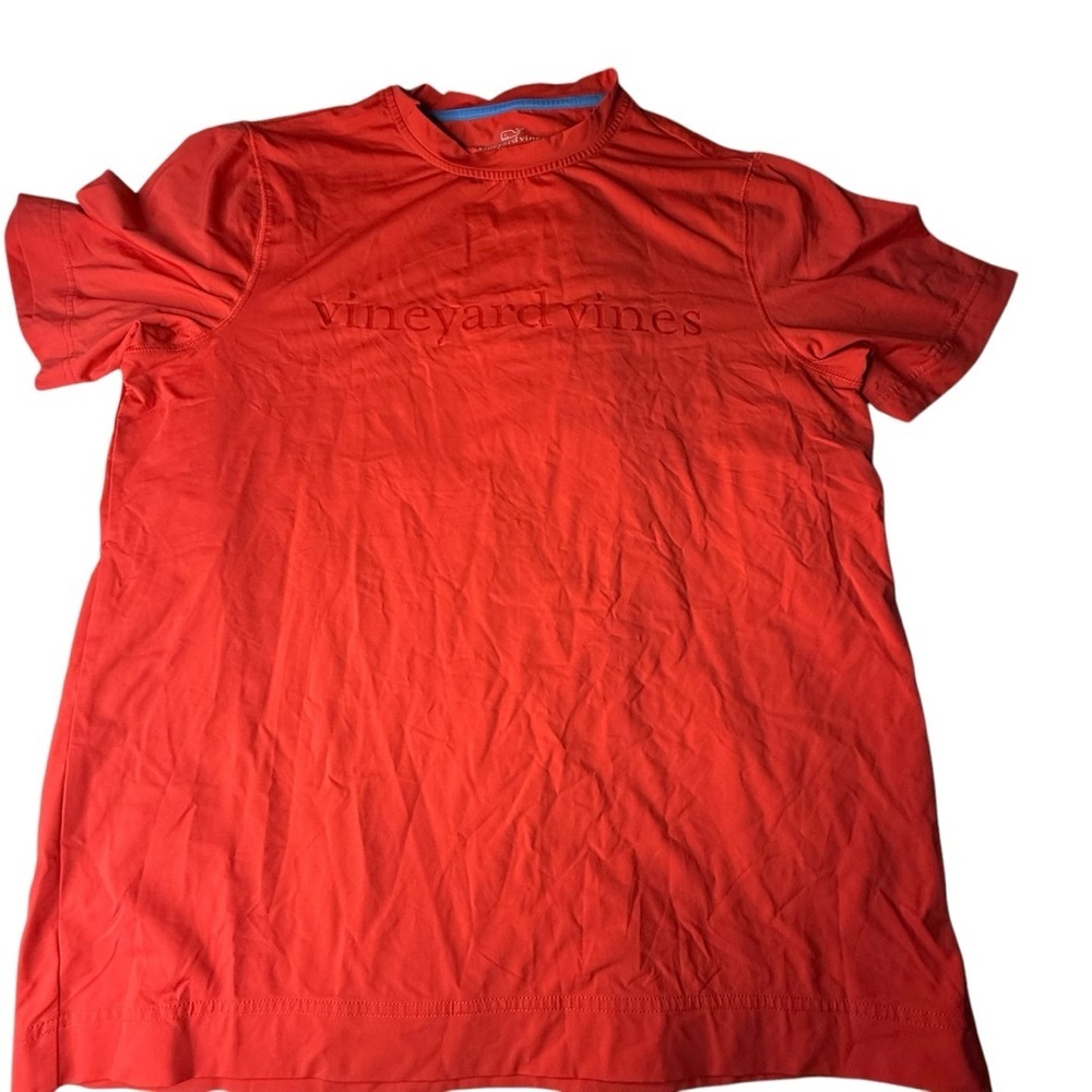 Vineyard Vines Mens Performance T-Shirt Coral Red Meryl Spandex Short Sleeve M